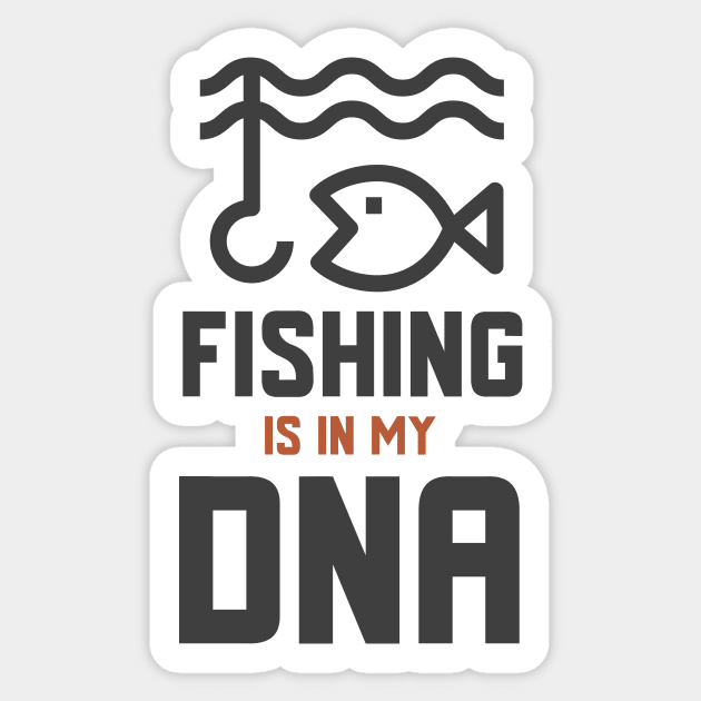 Fishing Is In My DNA Sticker by Jitesh Kundra